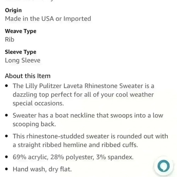 NWT Lilly Pulitzer L Laveta Rhinestone Onyx Sweater. Item# 8T - Picture 11 of 13